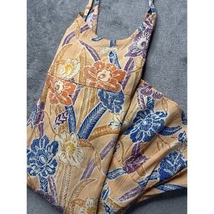 Urban Outfitters Floral Print Tiered Ruffle Sundress Peach Blue Purple M